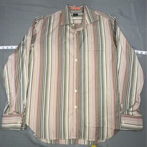 Paul Smith Shirt Mens M Multicolor Stripe Cotton Long Sleeve Button Up Casual